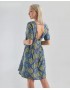 Ble Resort Collection 5-41-348-0239 Φόρεμα κοντό με μανίκι σε μπλέ/χρυσό